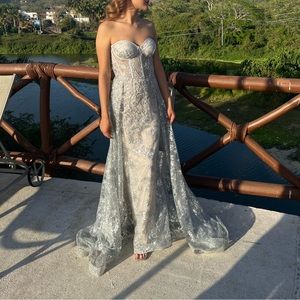 Elegant silver sparkly dress